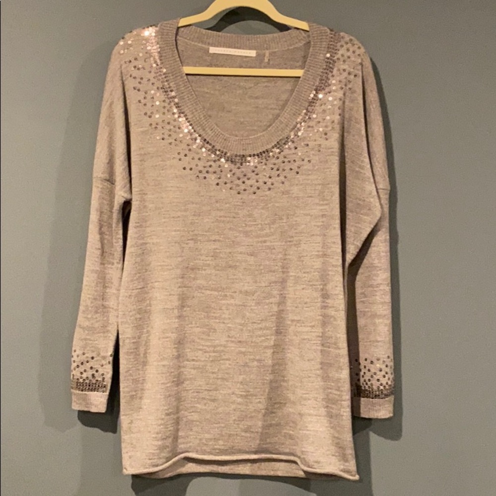 Susana Monaco Grey Sweater with Sequins